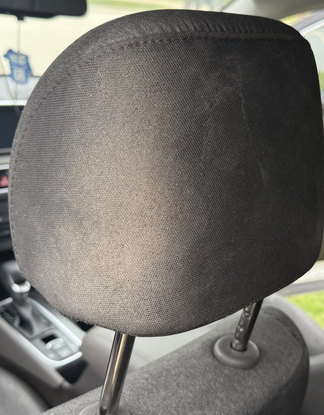 Headrest before fabric cleaning