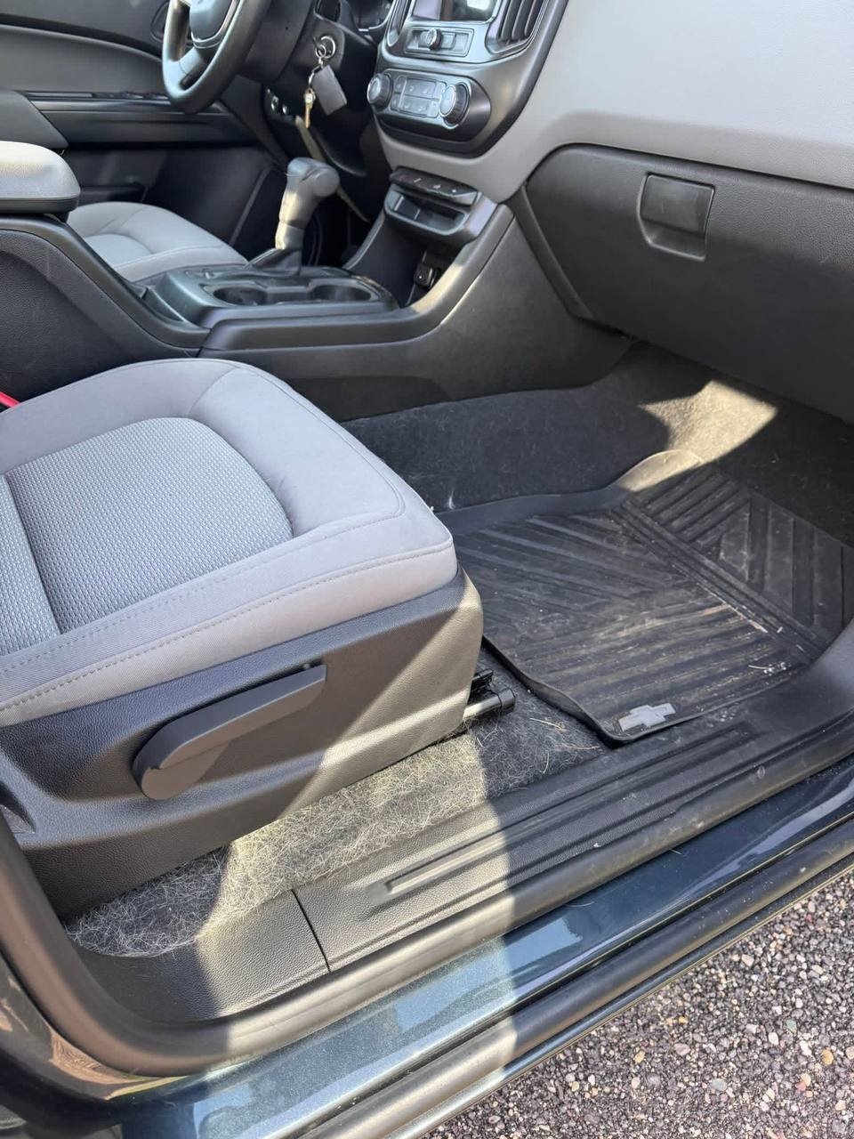 Chevy truck interior before detailing